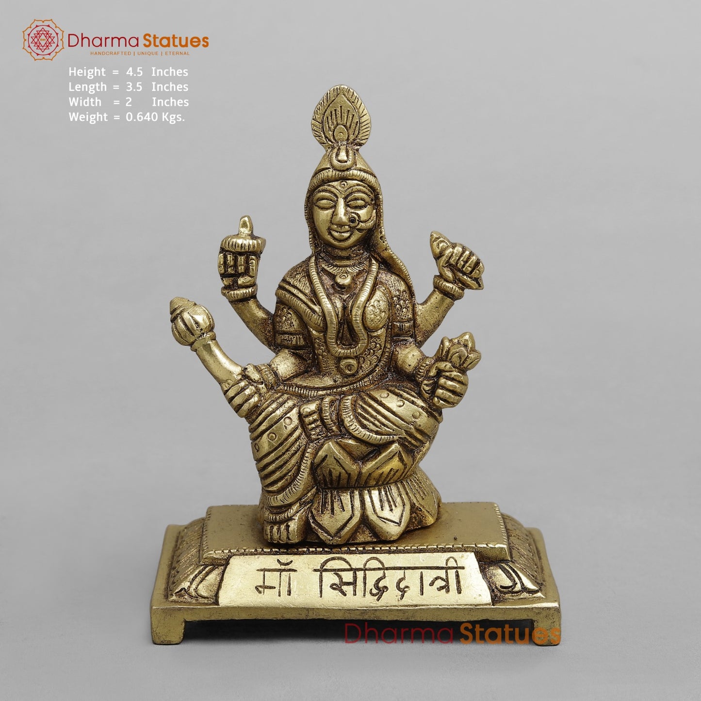 Brass Auspicious Navdurga set Fine, Gold Finish 4.5”