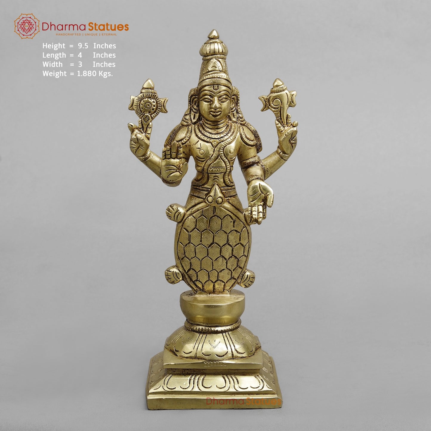 Brass Dasavtar standing Fine, Golden Finish 9.5”