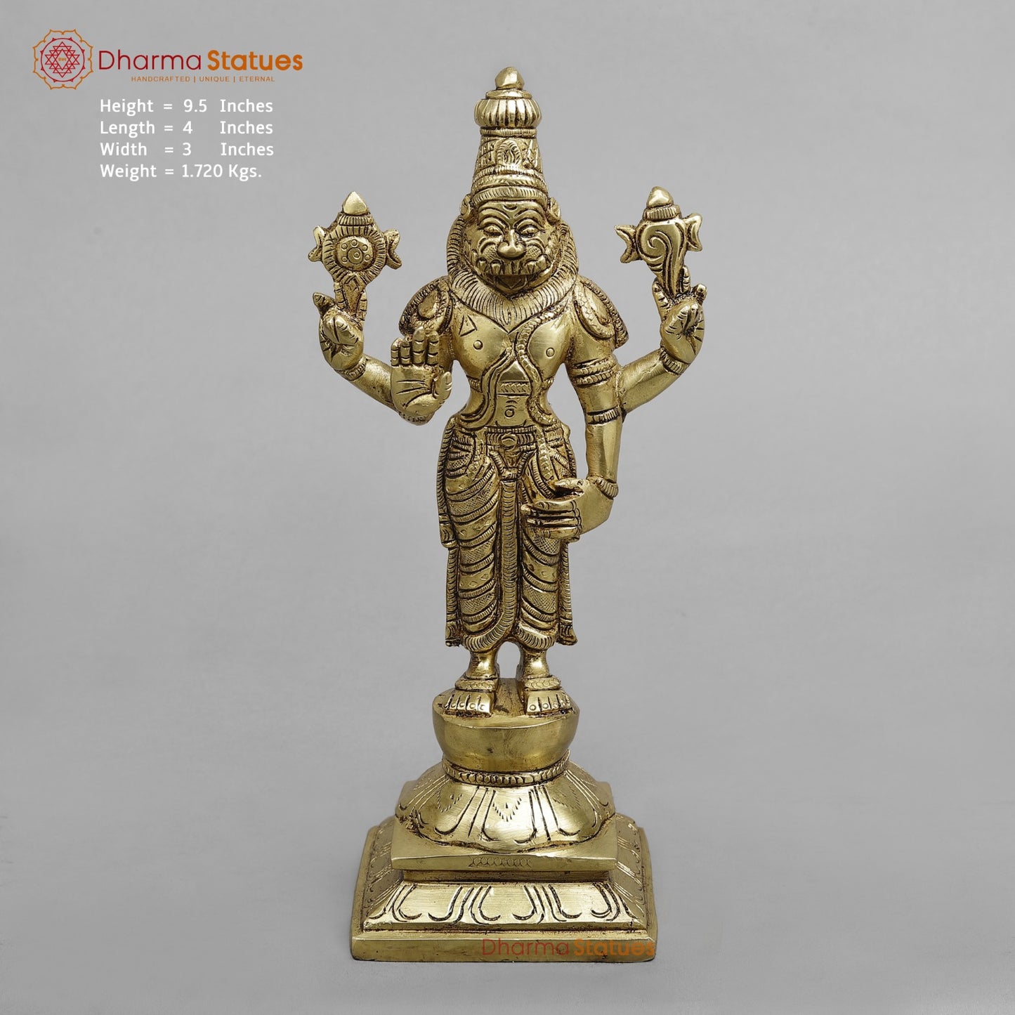 Brass Dasavtar standing Fine, Golden Finish 9.5”
