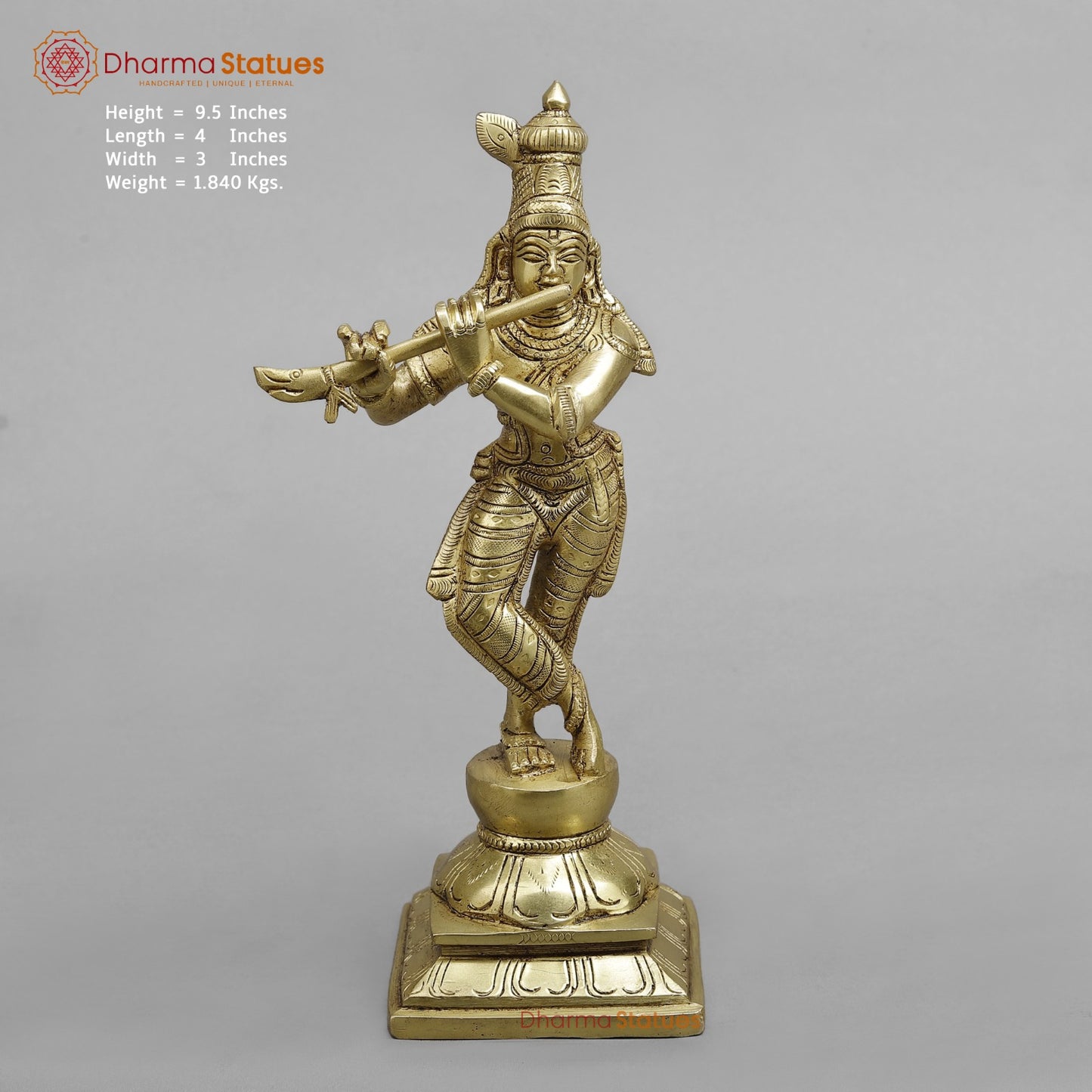 Brass Dasavtar standing Fine, Golden Finish 9.5”