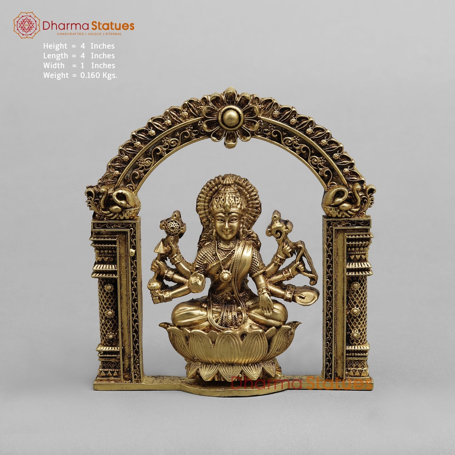 Brass Ashtlakshmi Set Fine ( Wall Hanging ) , Gold Finish 4”