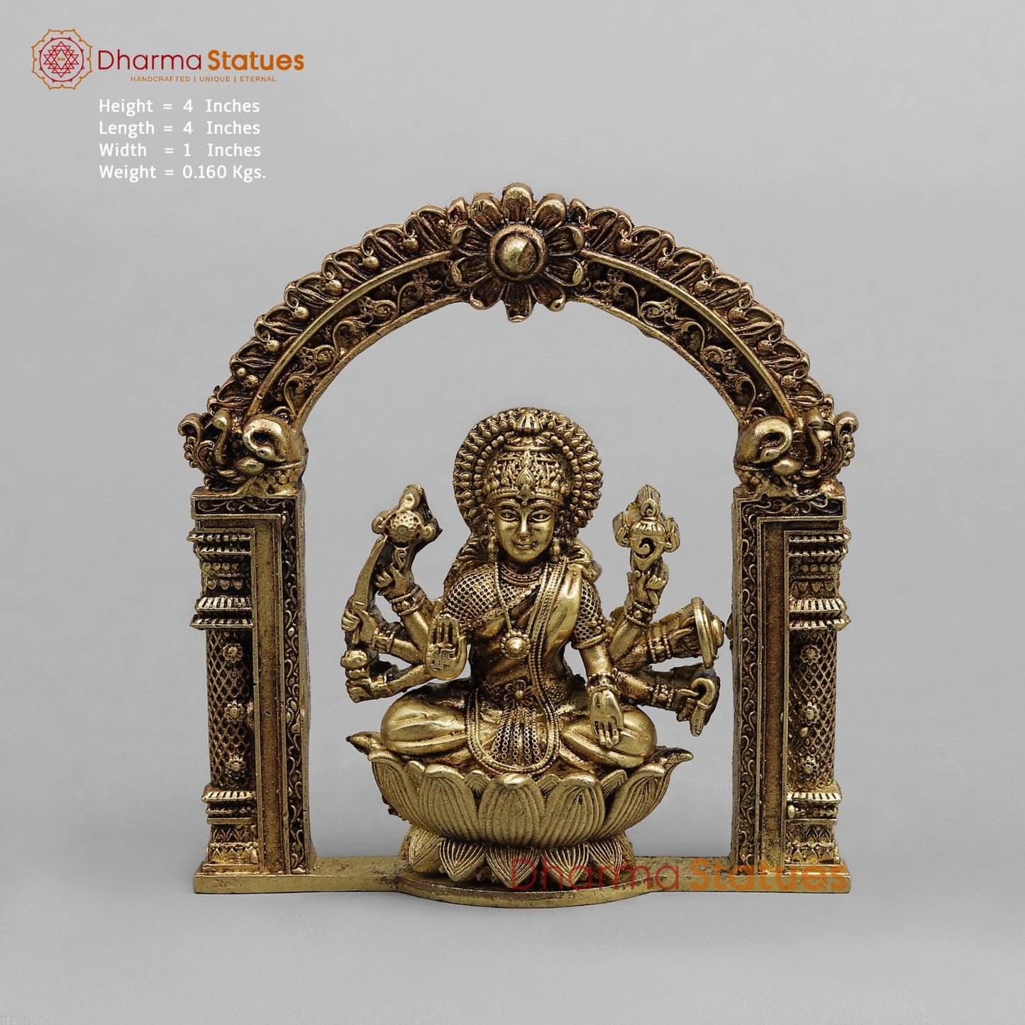 Brass Ashtlakshmi Set Fine ( Wall Hanging ) , Gold Finish 4”