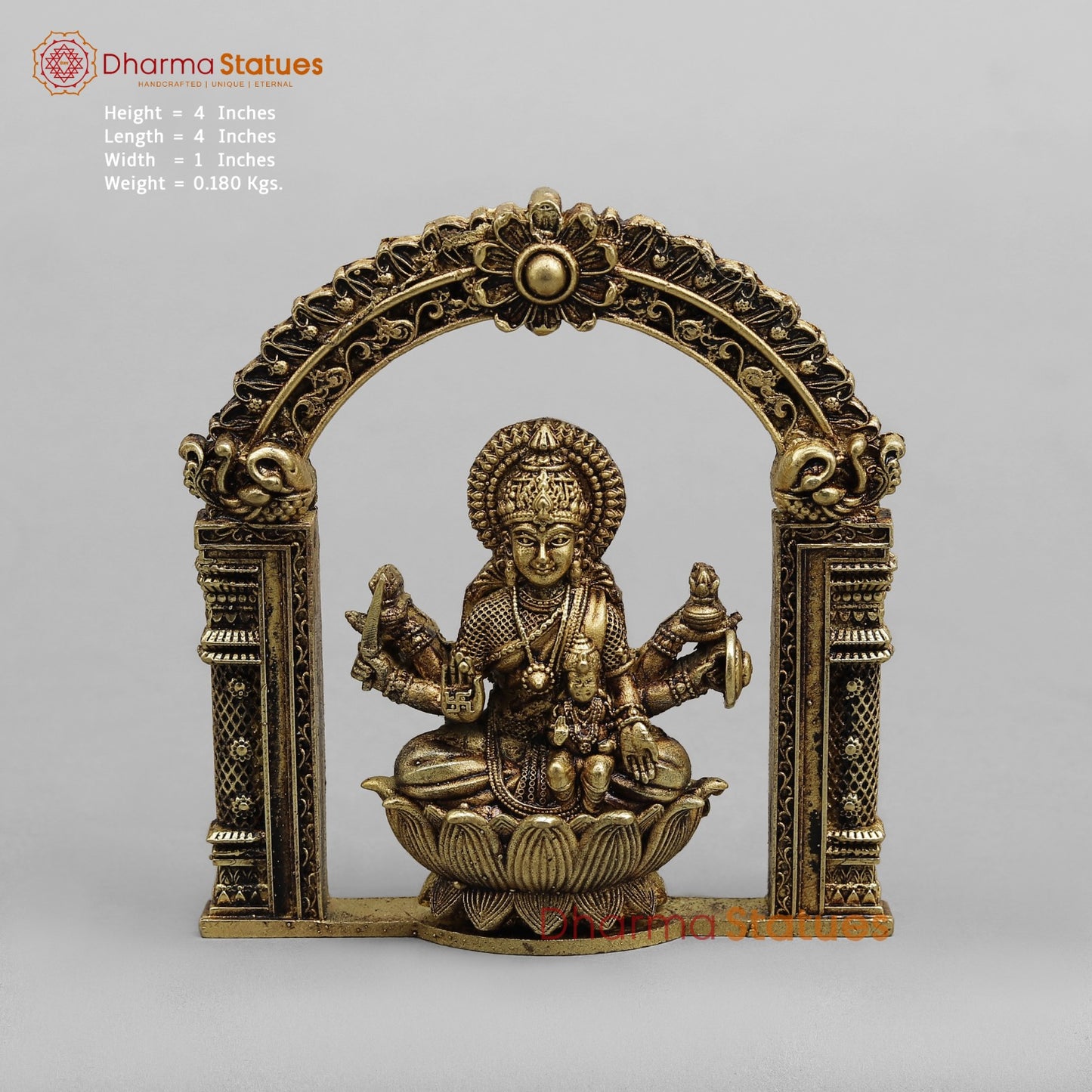 Brass Ashtlakshmi Set Fine ( Wall Hanging ) , Gold Finish 4”