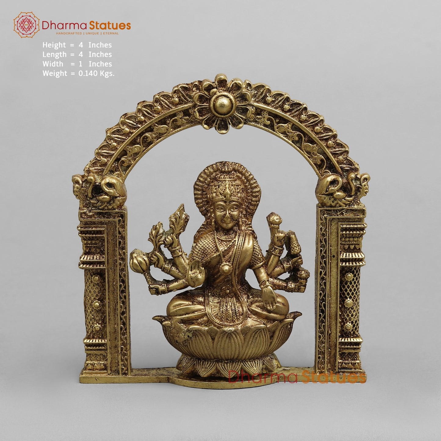 Brass Ashtlakshmi Set Fine ( Wall Hanging ) , Gold Finish 4”