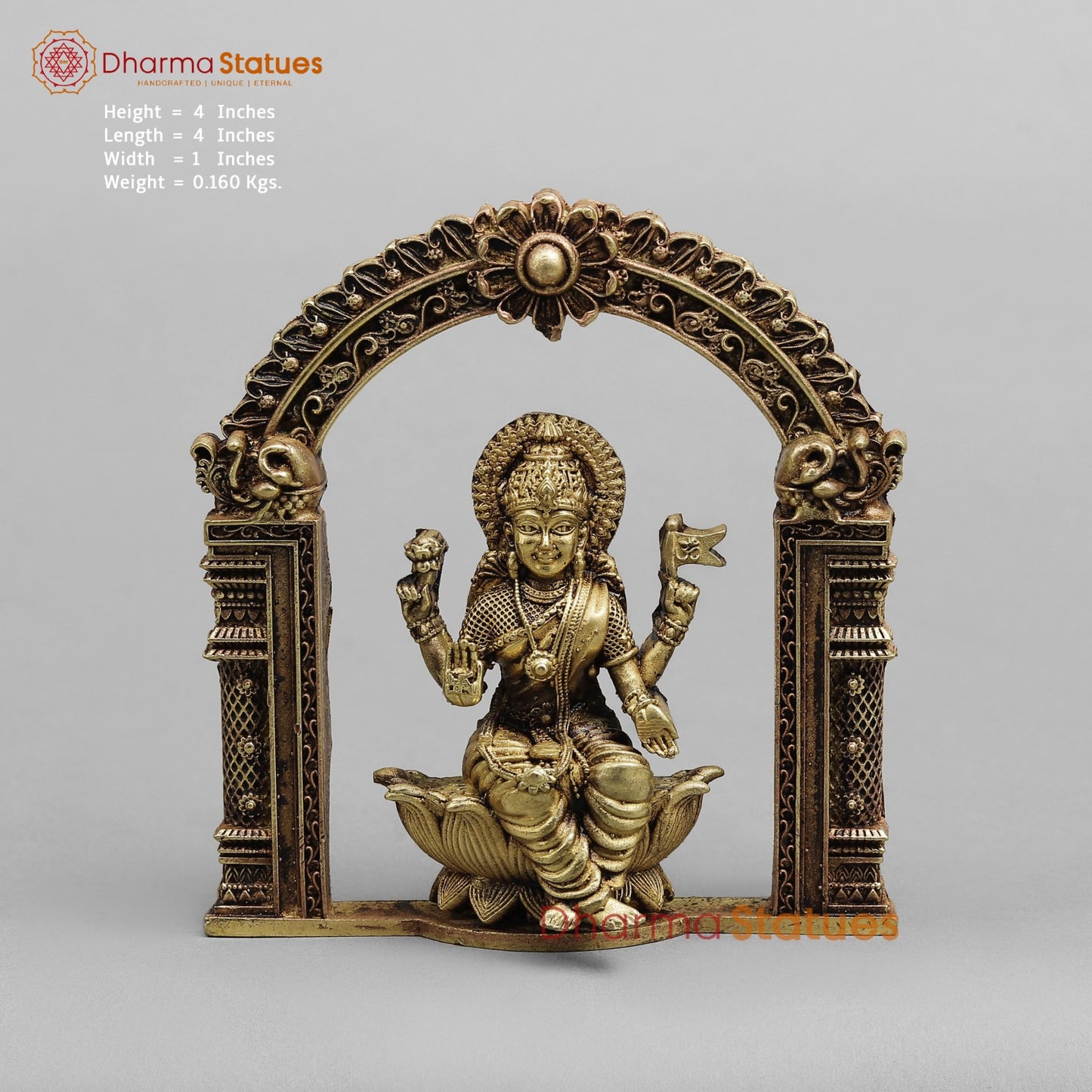 Brass Ashtlakshmi Set Fine ( Wall Hanging ) , Gold Finish 4”