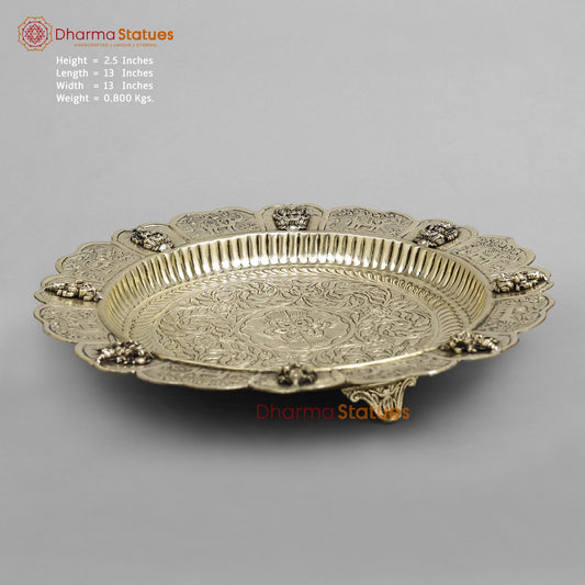 Brass Fine Ashtlakshmi Pooja Thali 13”