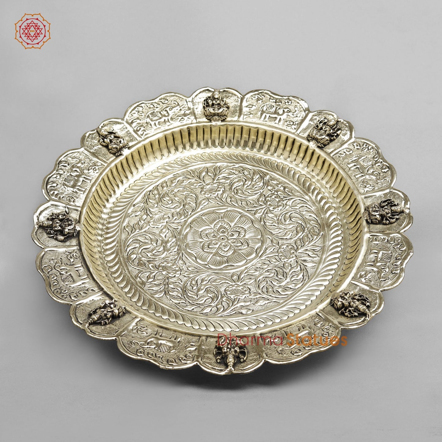 Brass Fine Ashtlakshmi Pooja Thali 13”