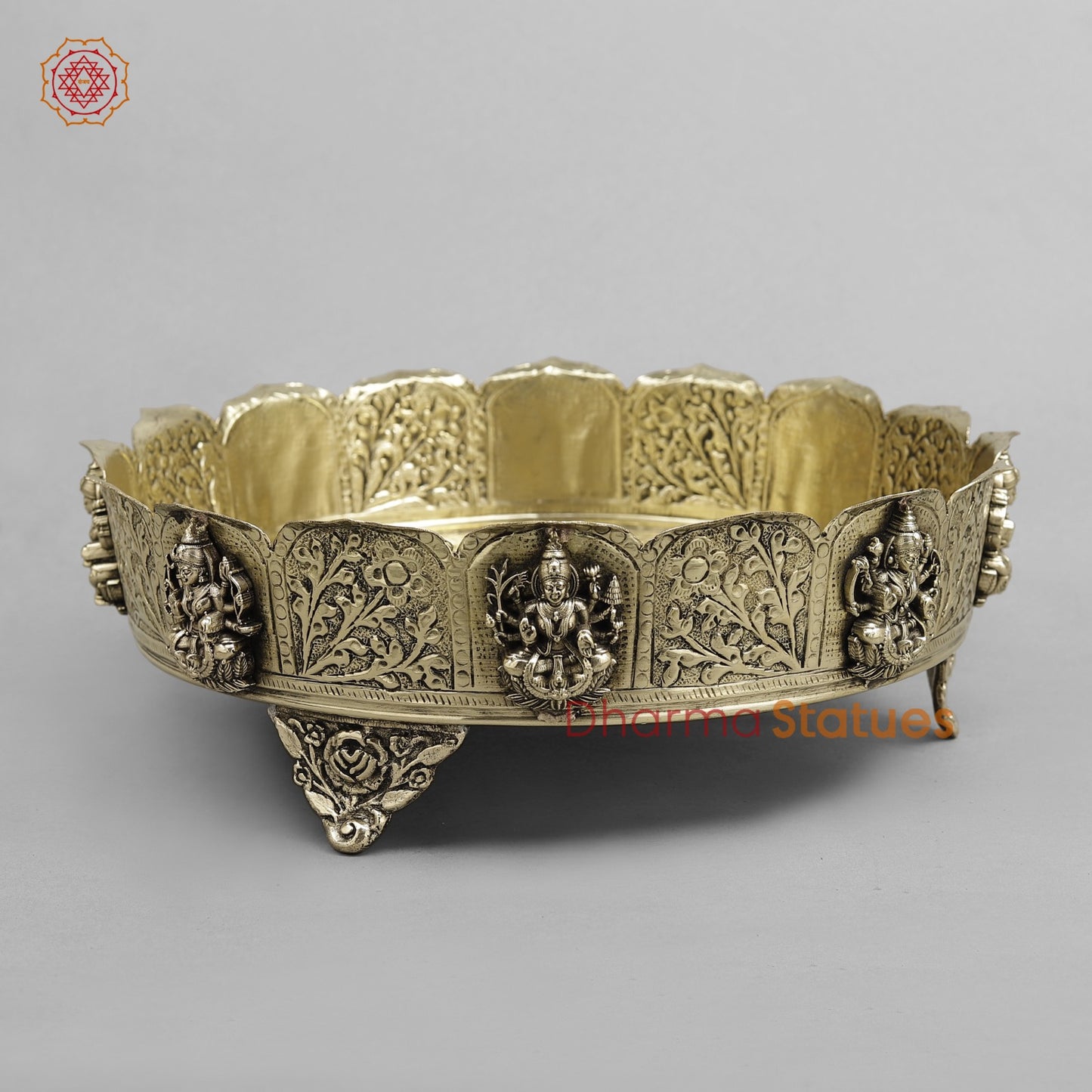 Brass Auspicious fine Ashtlakshmi Urli 11 ”