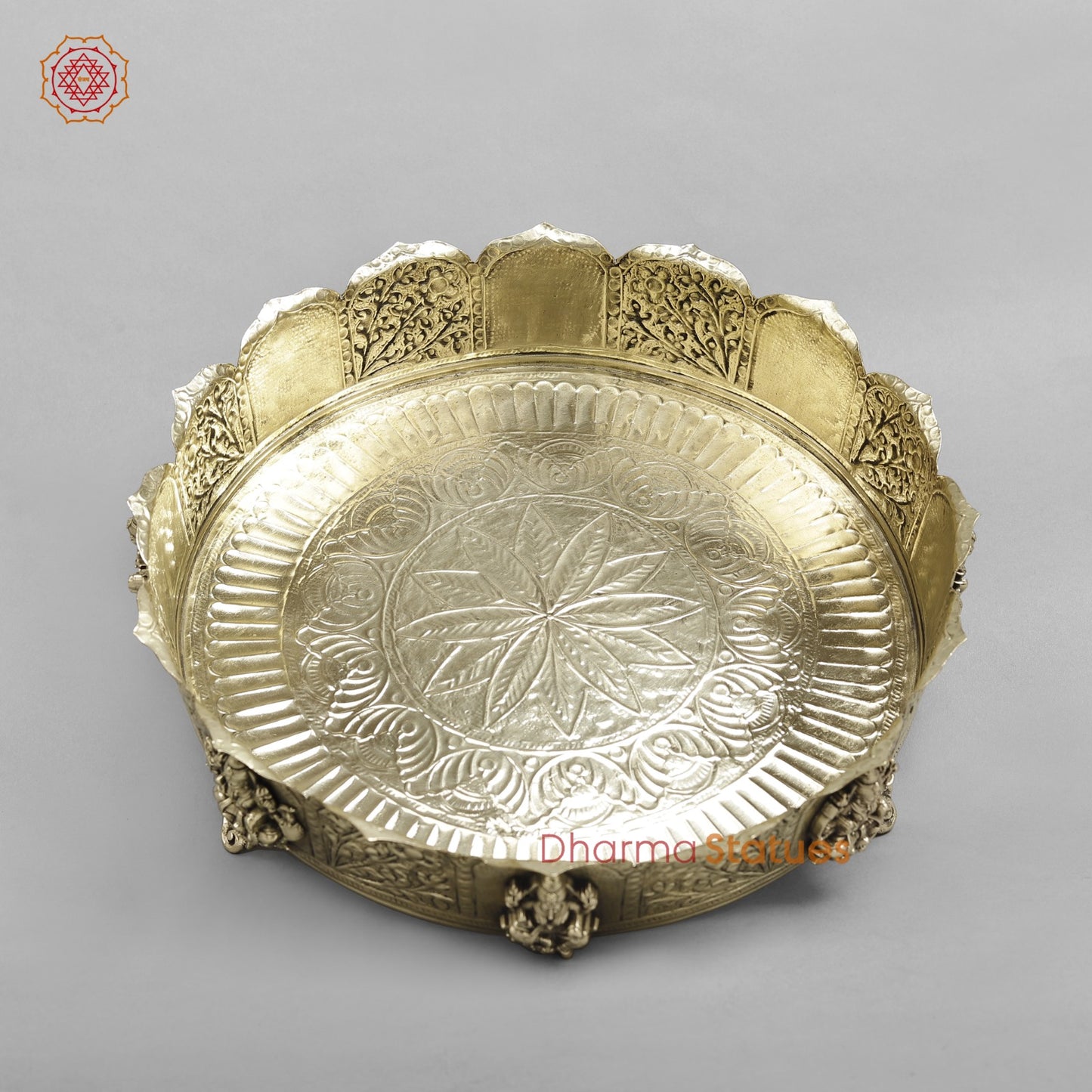 Brass Auspicious fine Ashtlakshmi Urli 11 ”