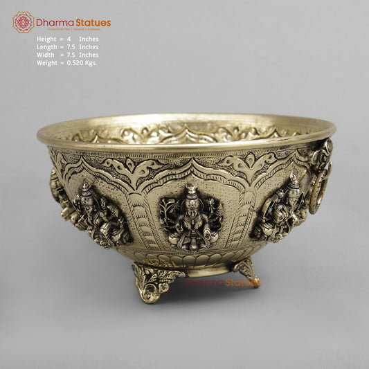 Brass Auspicious fine Ashtlakshmi Rice Bowl 7.5”