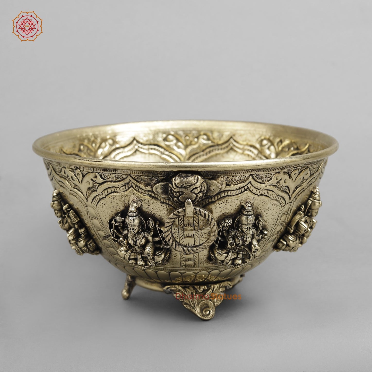 Brass Auspicious fine Ashtlakshmi Rice Bowl 7.5”