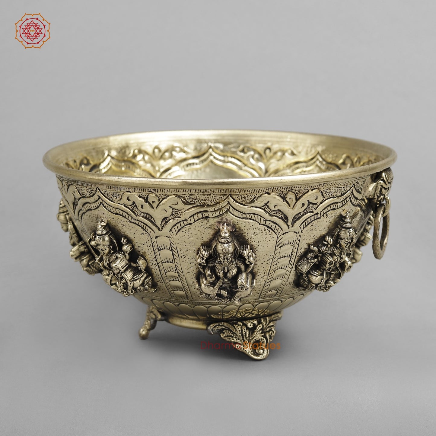 Brass Auspicious fine Ashtlakshmi Rice Bowl 7.5”