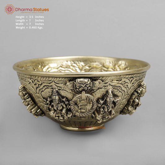 Brass Auspicious fine Ashtlakshmi Rice Bowl 7”