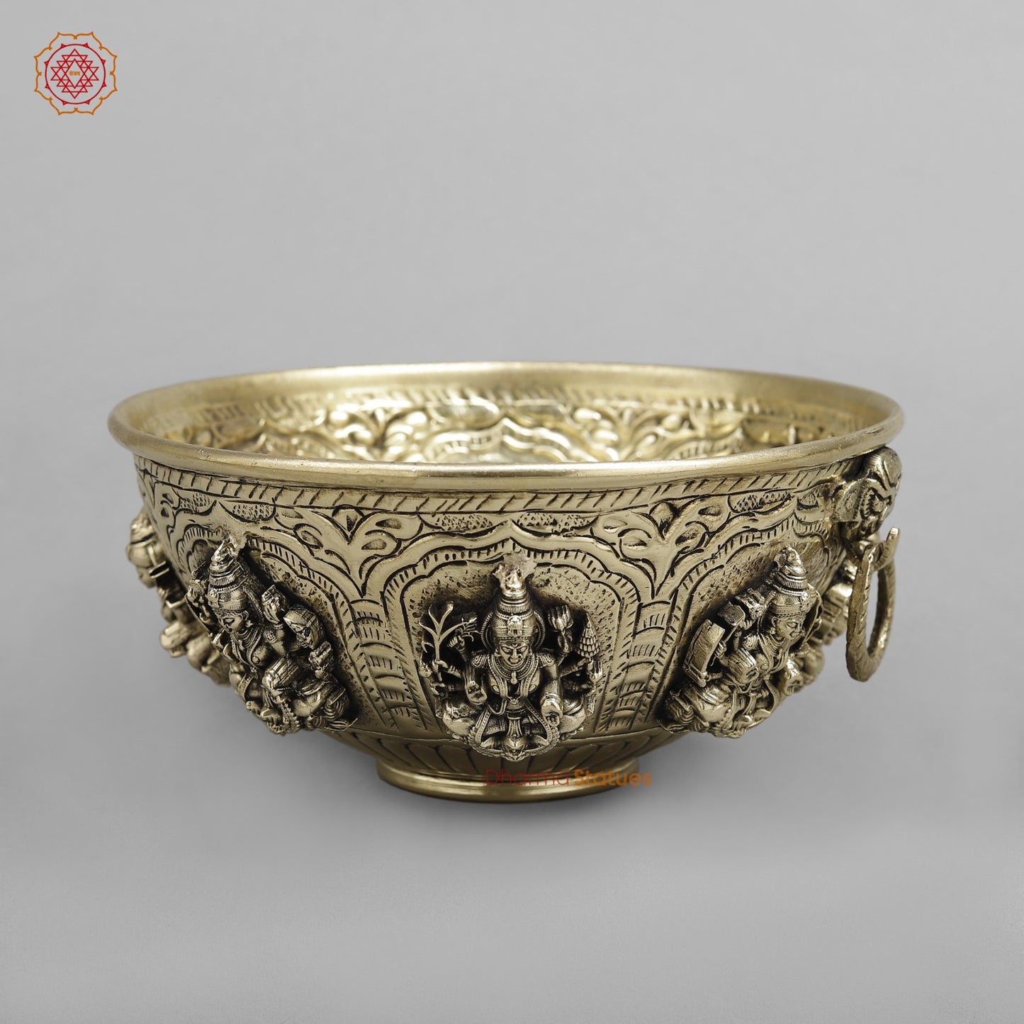 Brass Auspicious fine Ashtlakshmi Rice Bowl 7”