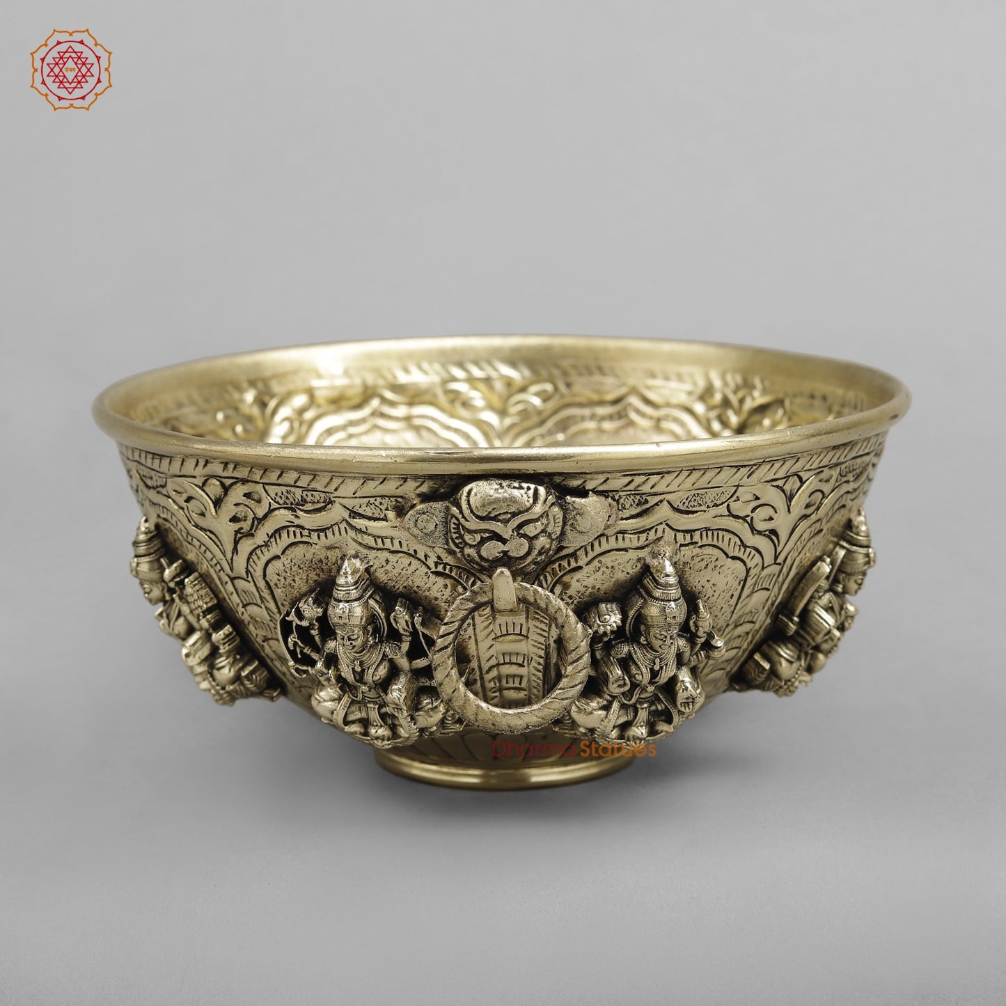 Brass Auspicious fine Ashtlakshmi Rice Bowl 7”
