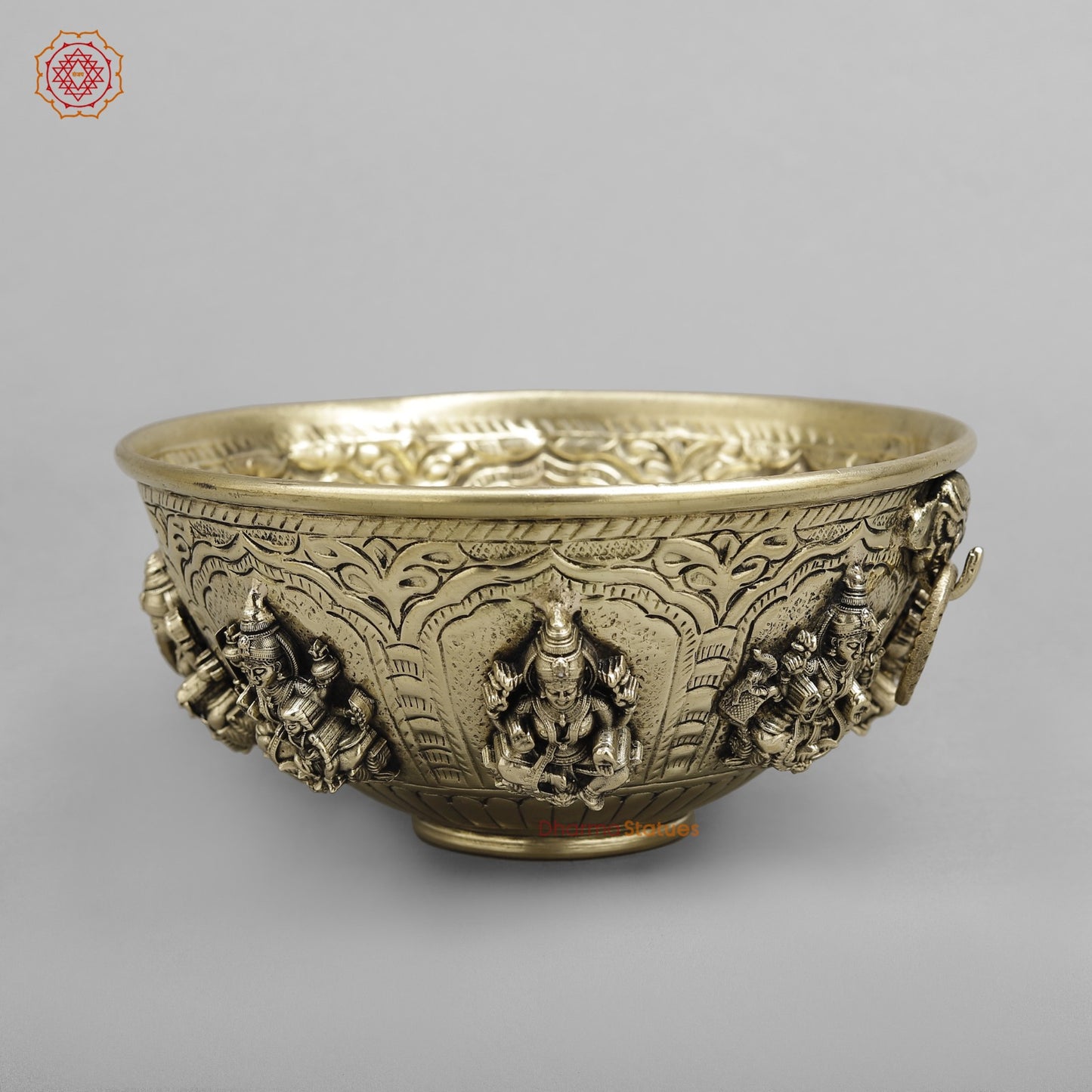Brass Auspicious fine Ashtlakshmi Rice Bowl 7”