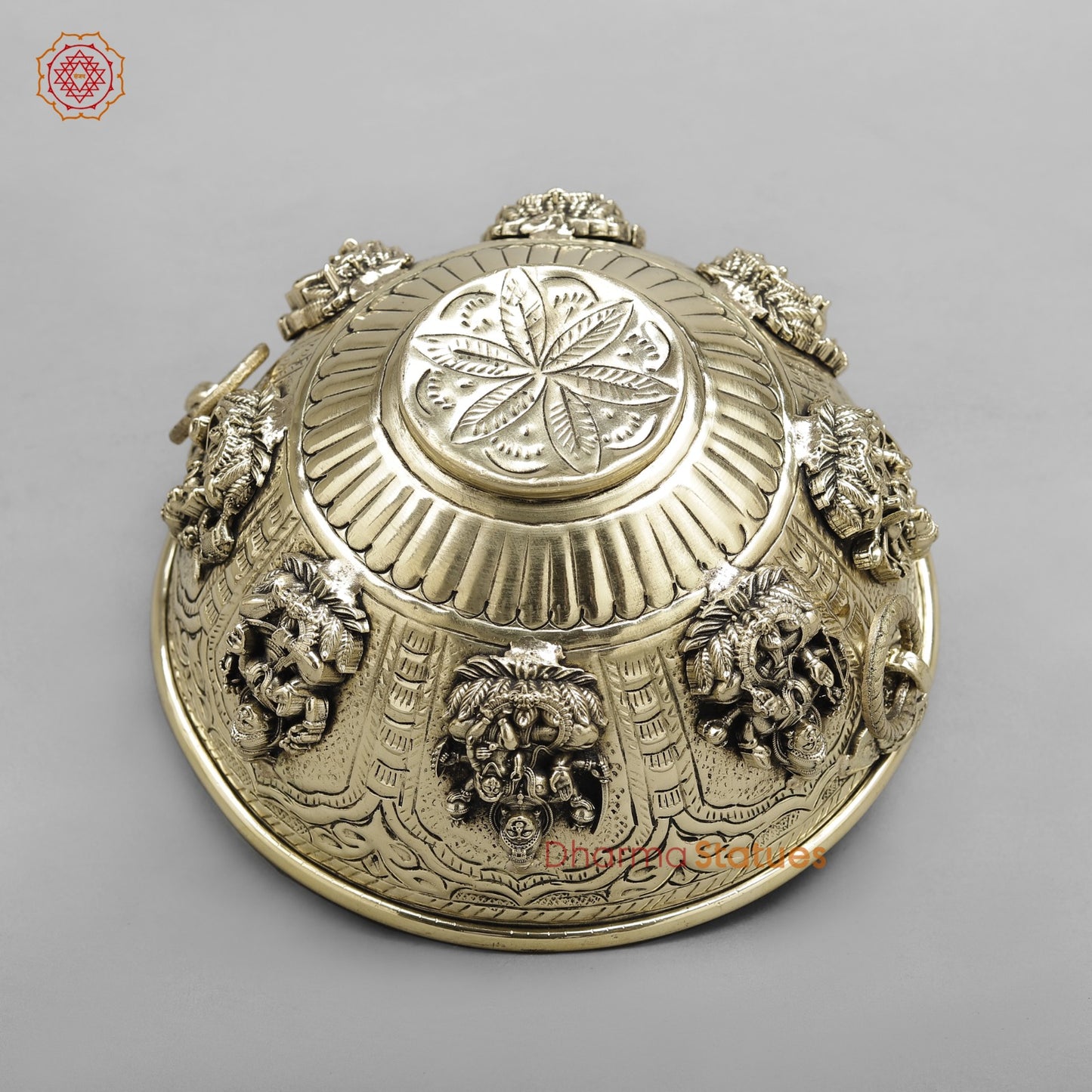 Brass Auspicious fine Ashtlakshmi Rice Bowl 7”