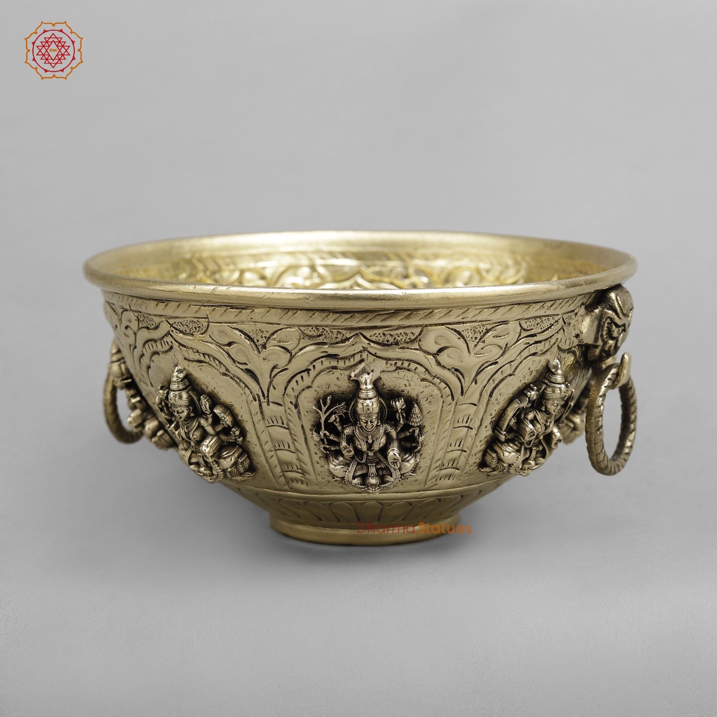 Brass Auspicious fine Ashtlakshmi Rice Bowl 6”