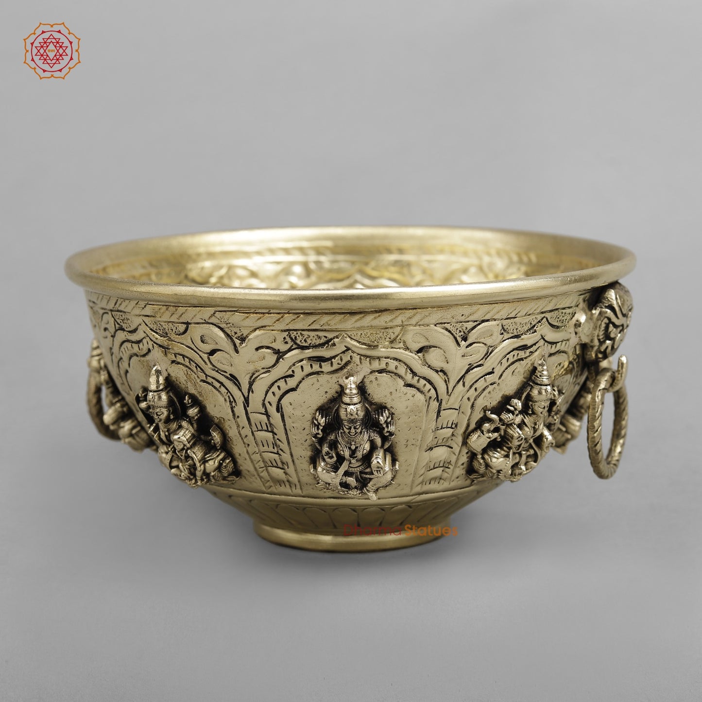 Brass Auspicious fine Ashtlakshmi Rice Bowl 6”