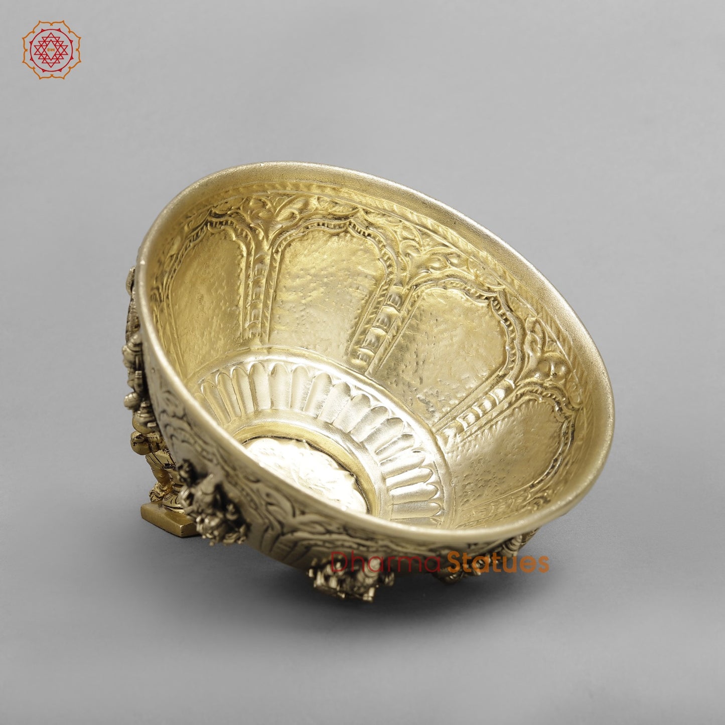 Brass Auspicious fine Ashtlakshmi Rice Bowl 6”
