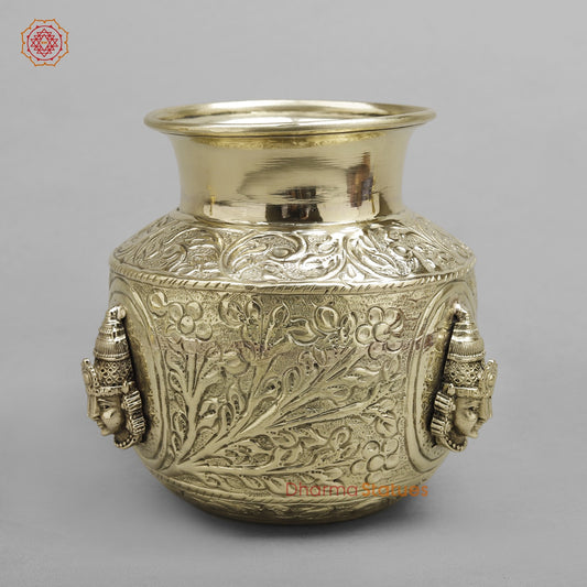 Brass Tirupati Balaji Kalash Fine finish 5.5”