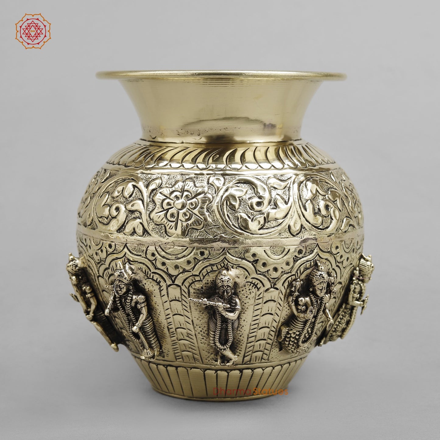 Brass Dasavtar Kalash Fine finish 6”