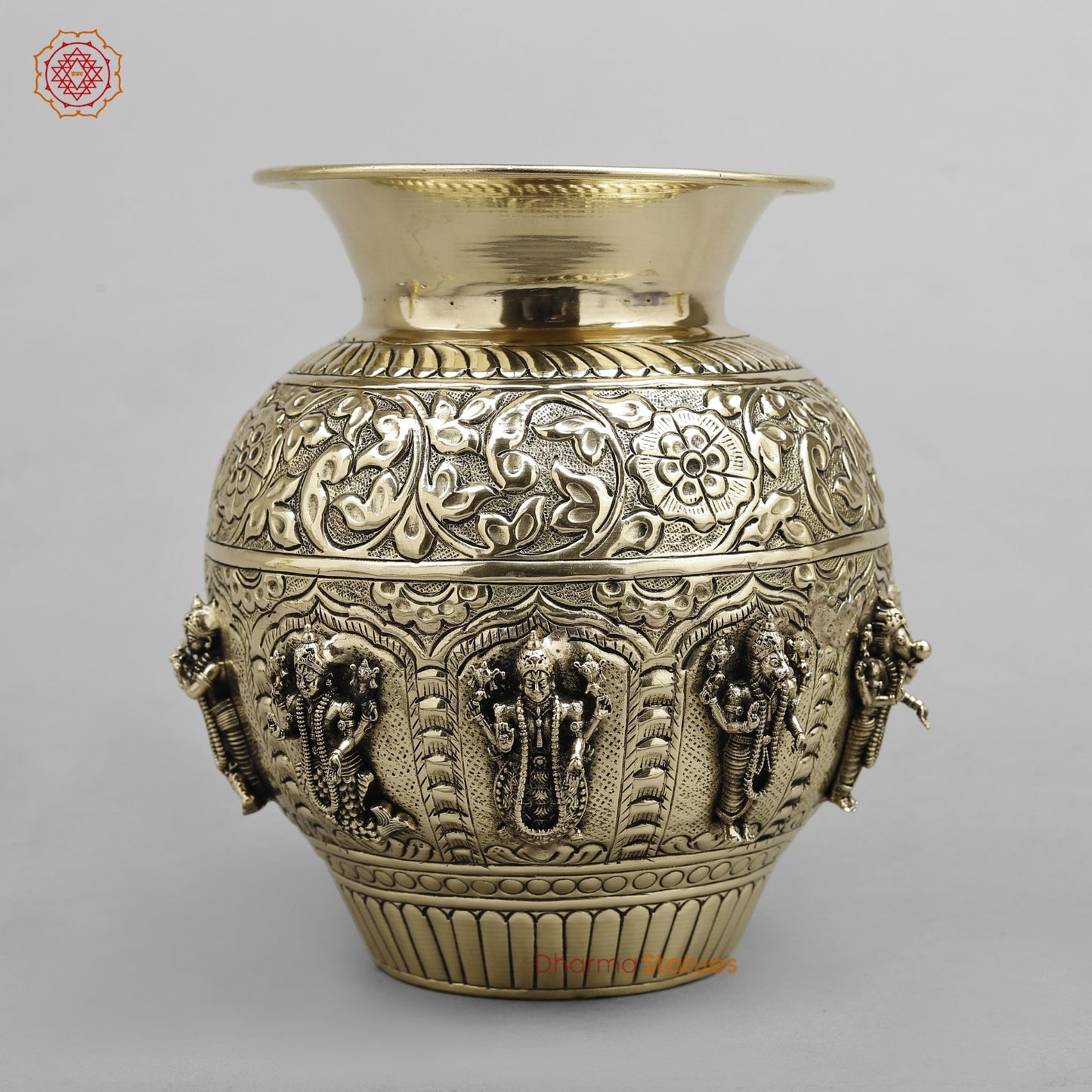 Brass Dasavtar Kalash Fine finish 7”