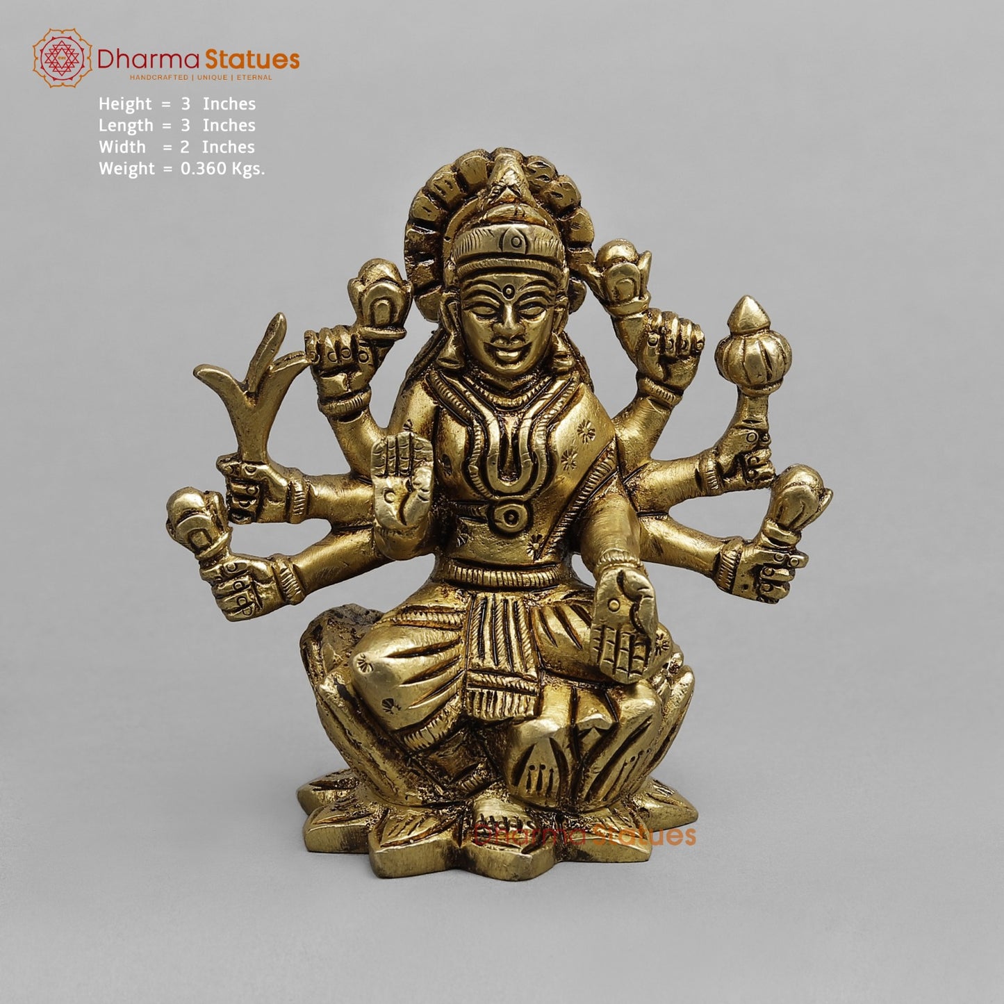 Brass Ashtlakshmi Set Fine , Gold finish 3”