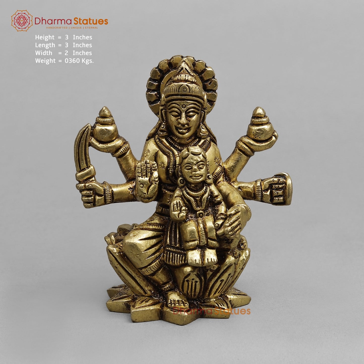 Brass Ashtlakshmi Set Fine , Gold finish 3”