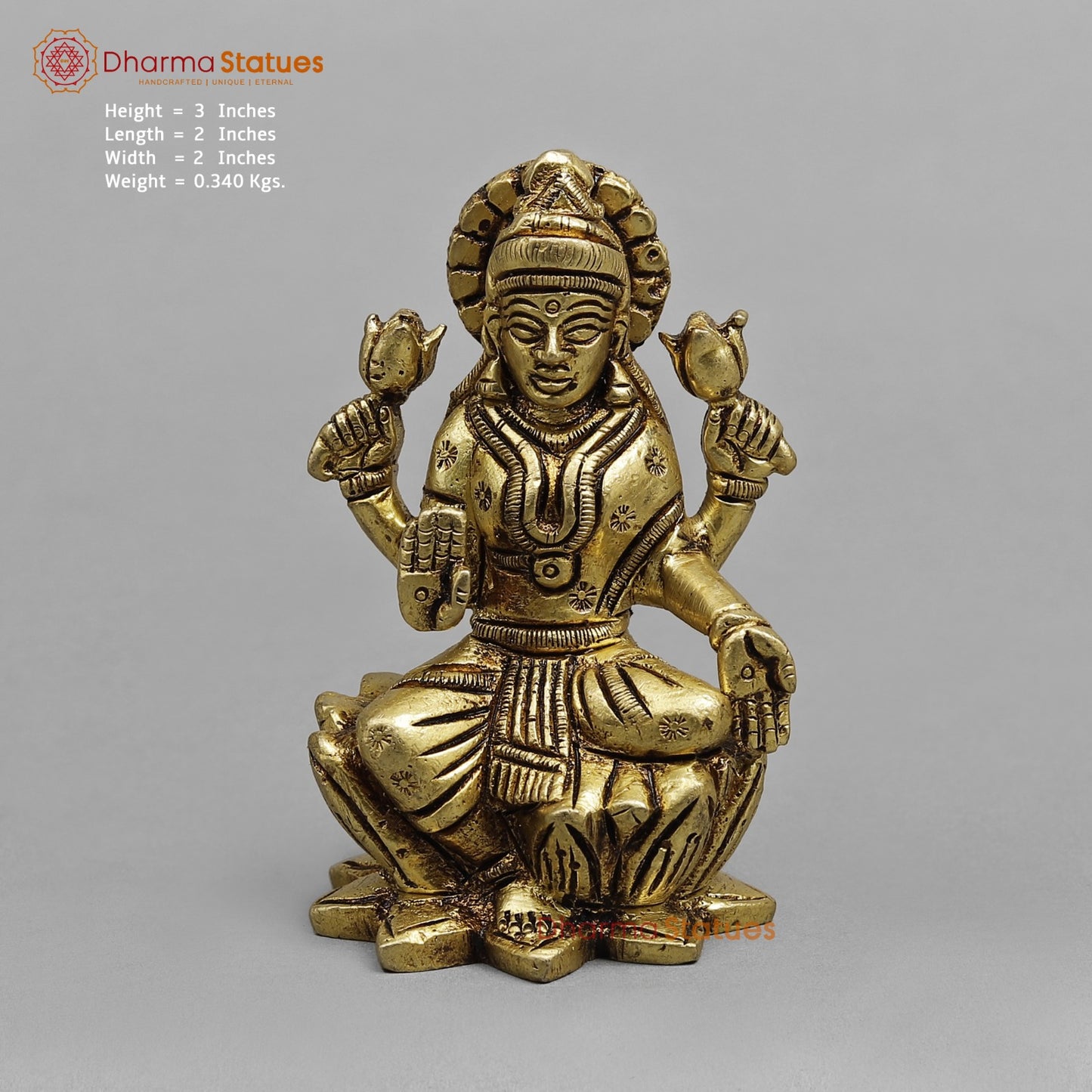 Brass Ashtlakshmi Set Fine , Gold finish 3”
