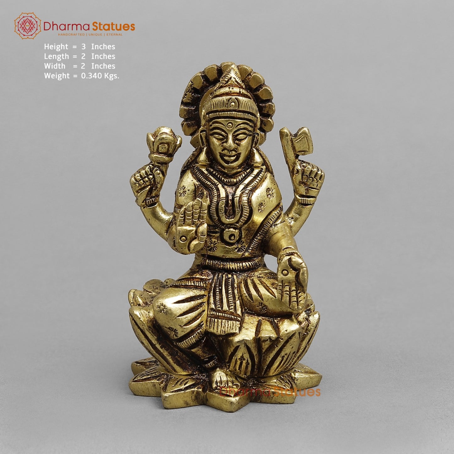 Brass Ashtlakshmi Set Fine , Gold finish 3”