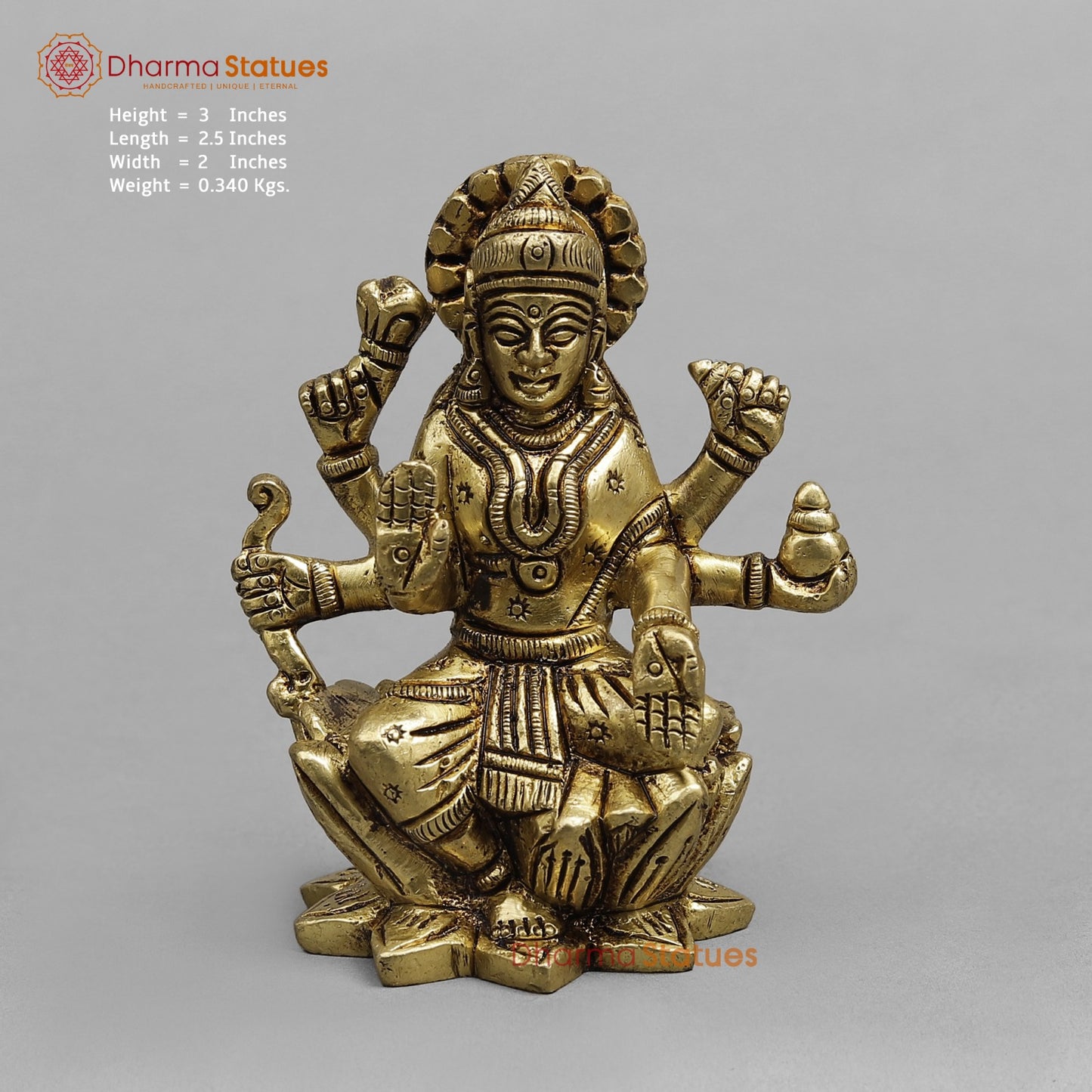 Brass Ashtlakshmi Set Fine , Gold finish 3”