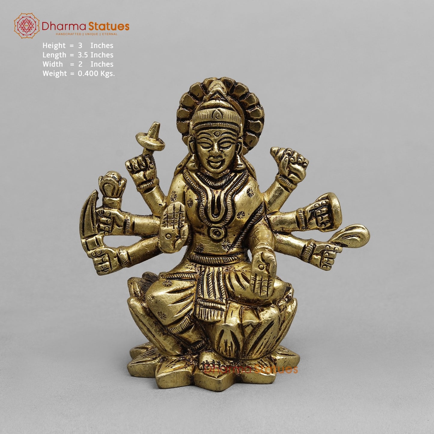 Brass Ashtlakshmi Set Fine , Gold finish 3”