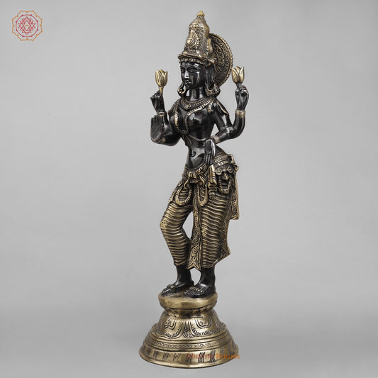 Brass Lakshmi Standing, Royal Black Finish 28”