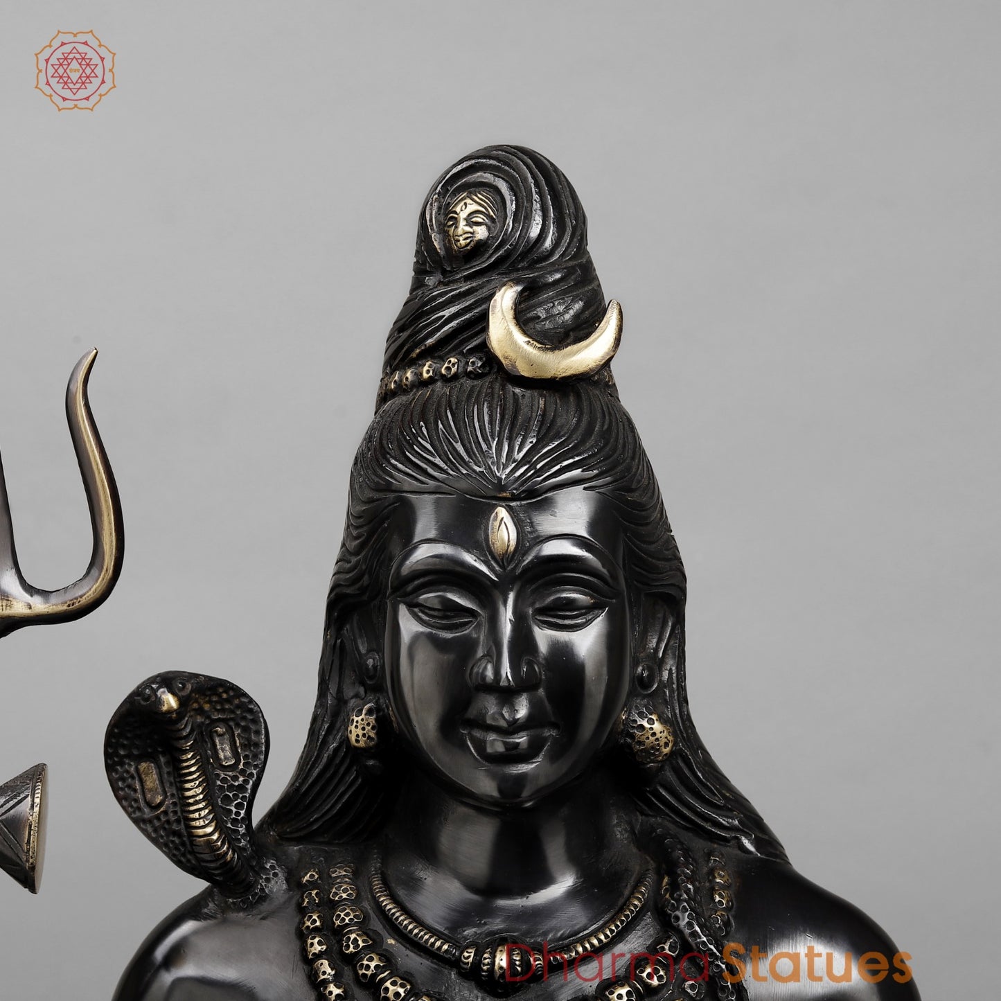Brass Shiva Seated in Meditation, Royal black finish 22.5”