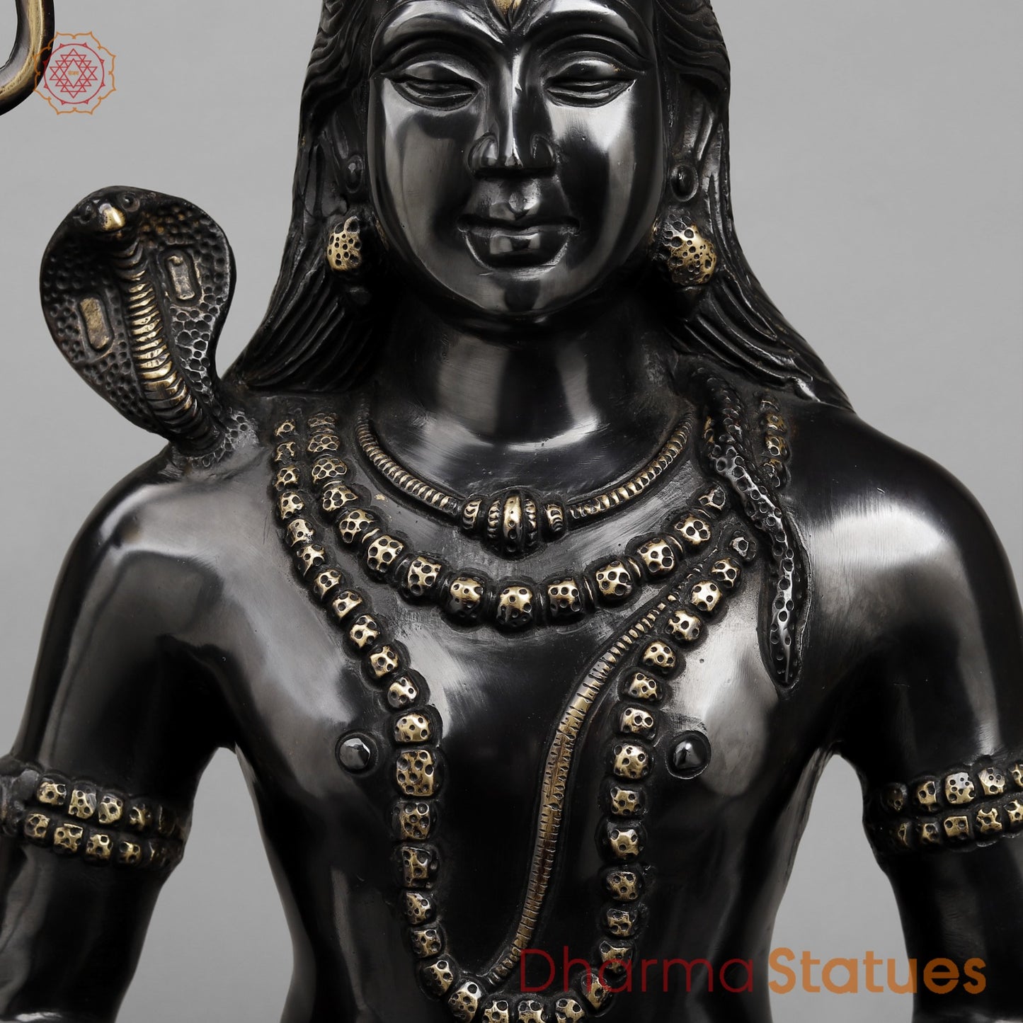 Brass Shiva Seated in Meditation, Royal black finish 22.5”