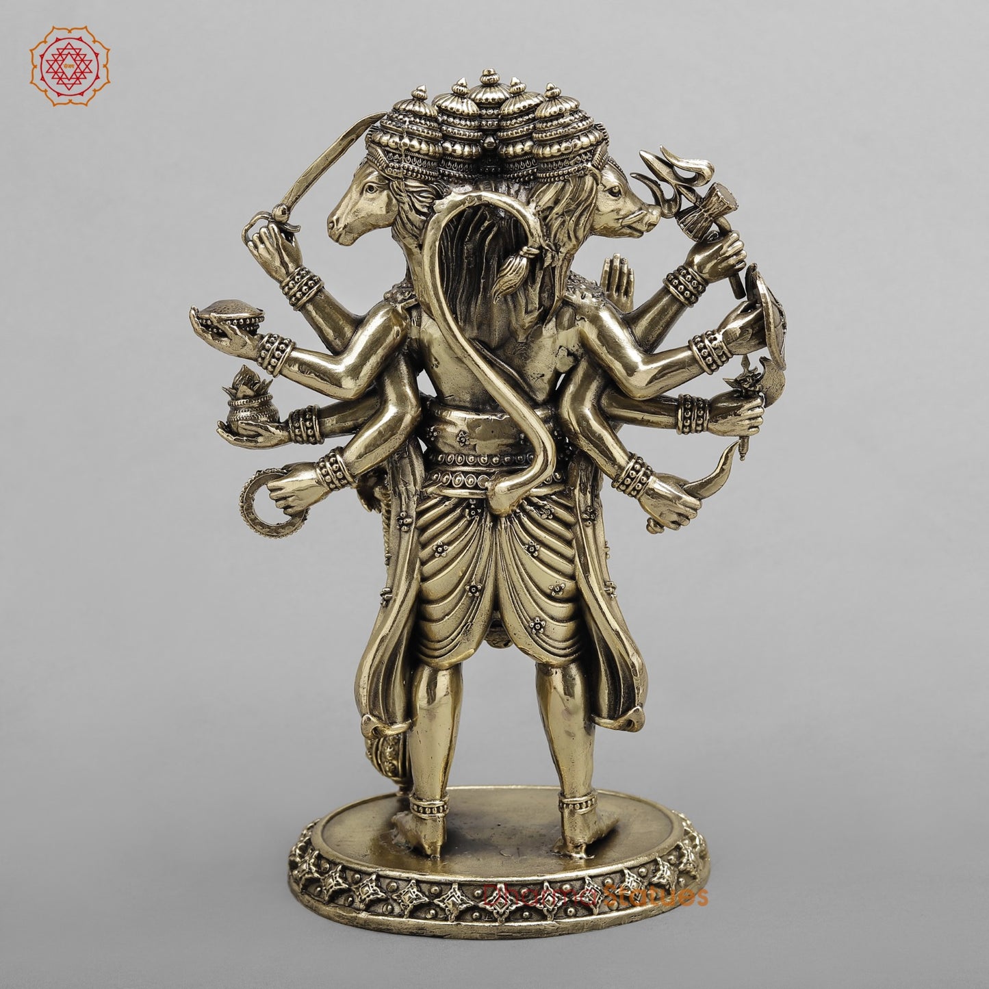 Brass Panchmukhi Hanuman Standing Fine 10”