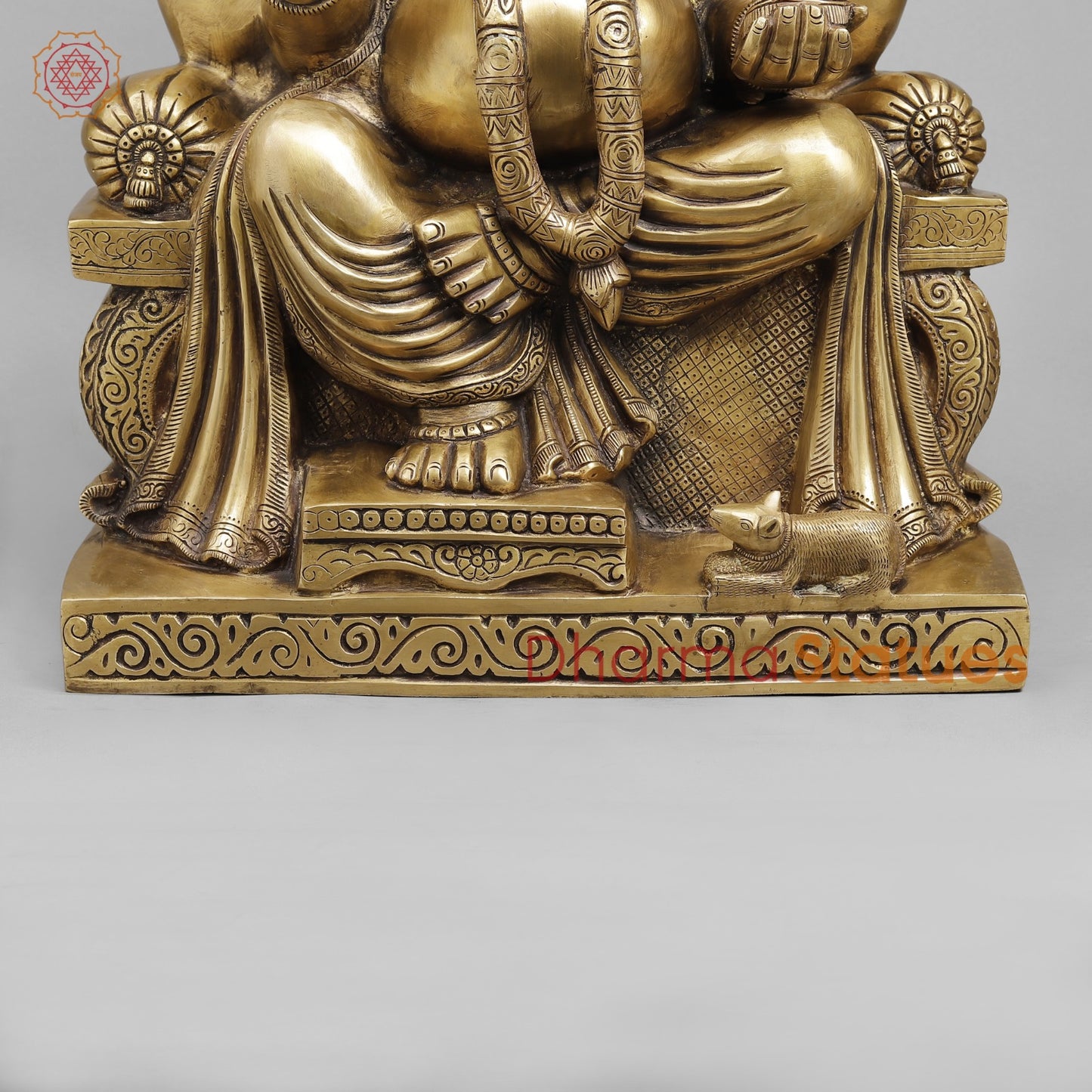 Brass Raja Ganesh Seated Fine, Antique Butter Finish 24”