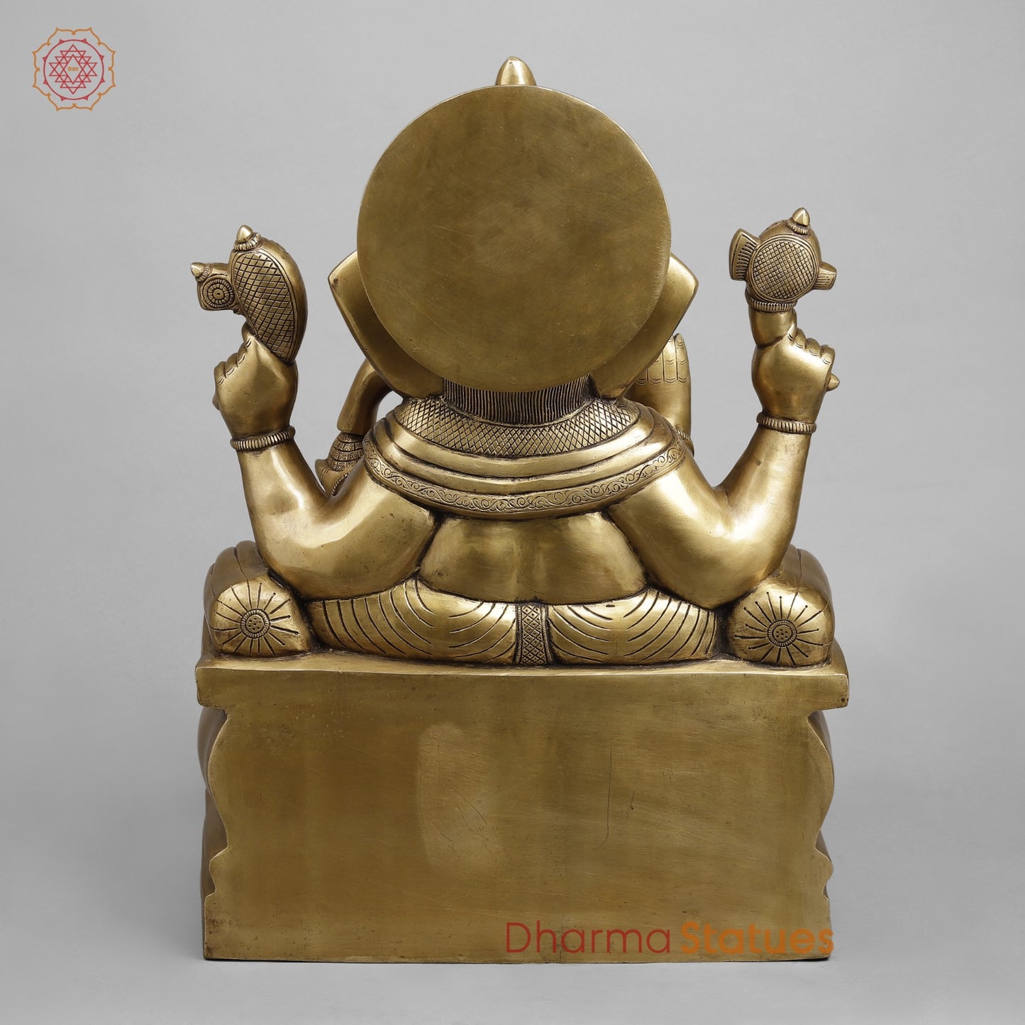 Brass Raja Ganesh Seated Fine, Antique Butter Finish 24”