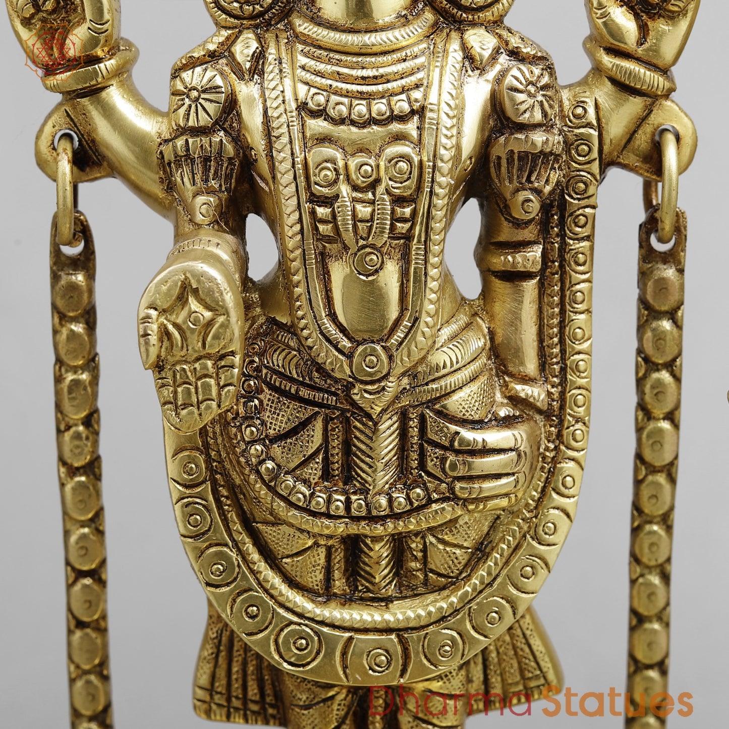 Brass Balaji, Sridevi, Bhudevi aling with Garuda, Gold Finish 15.5”