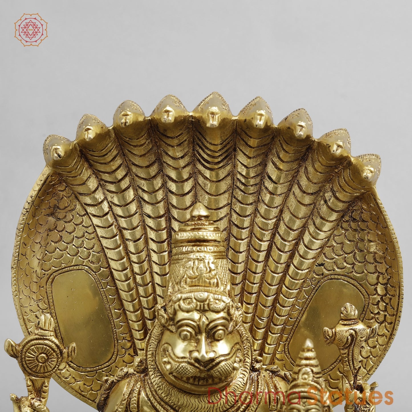 Brass Narsimha Laxmi Fine, Gold Finish 14”