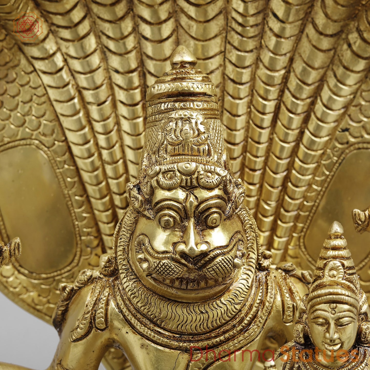 Brass Narsimha Laxmi Fine, Gold Finish 14”