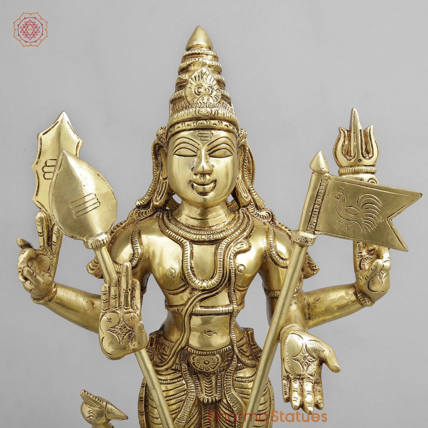 Brass Kartik Standing Fine , Gold Finish 21”