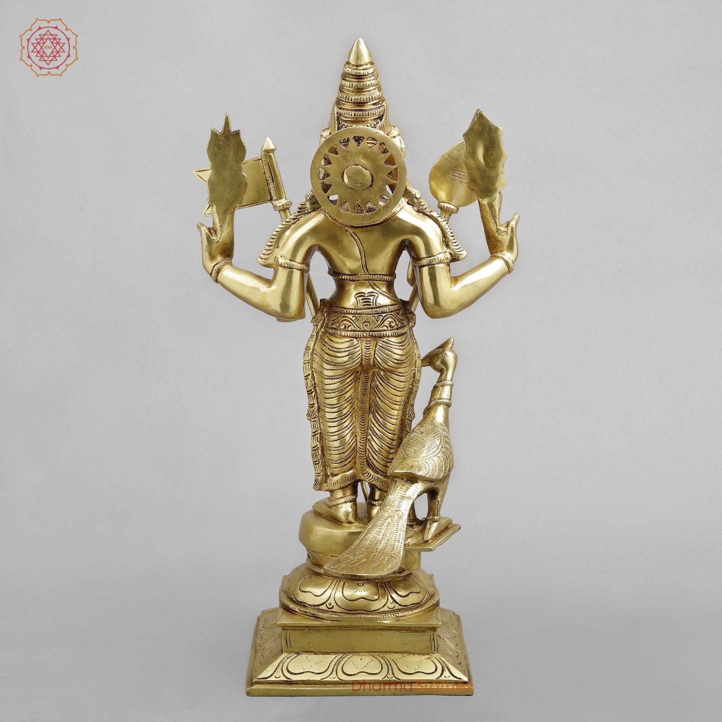 Brass Kartik Standing Fine , Gold Finish 21”