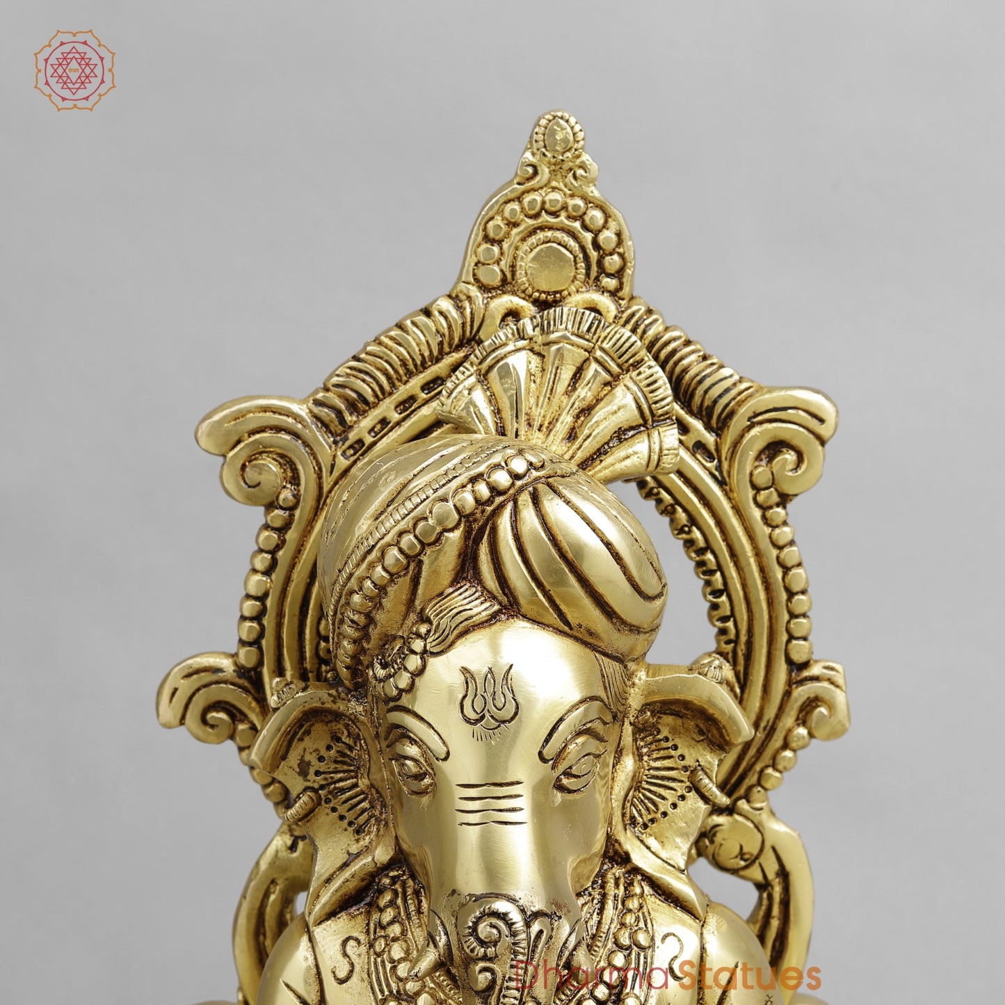 Brass Ganesh seated In Rocking Chair, Golden Finish 17”