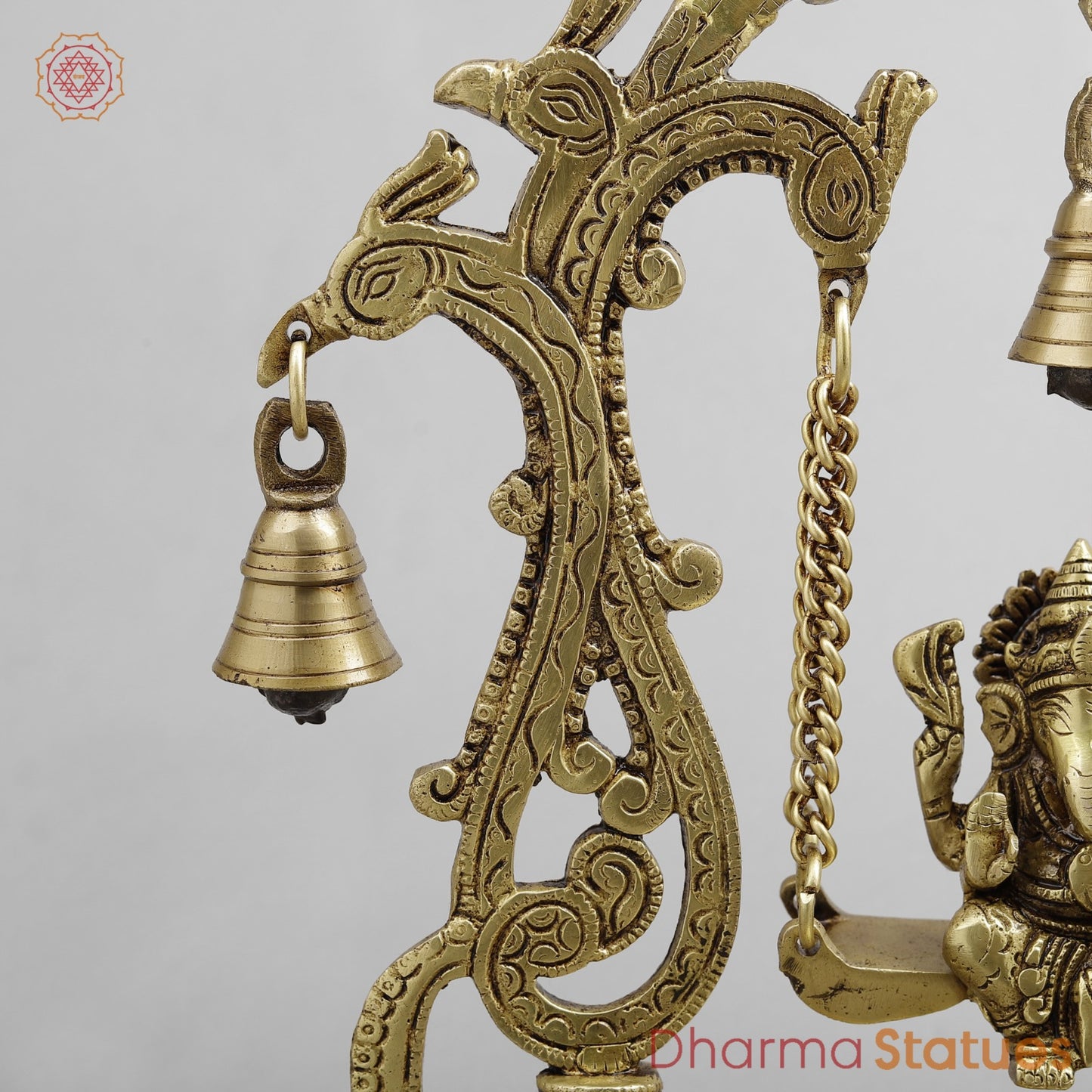 Brass Ganesh Jhula Fine, Golden Finish 14”