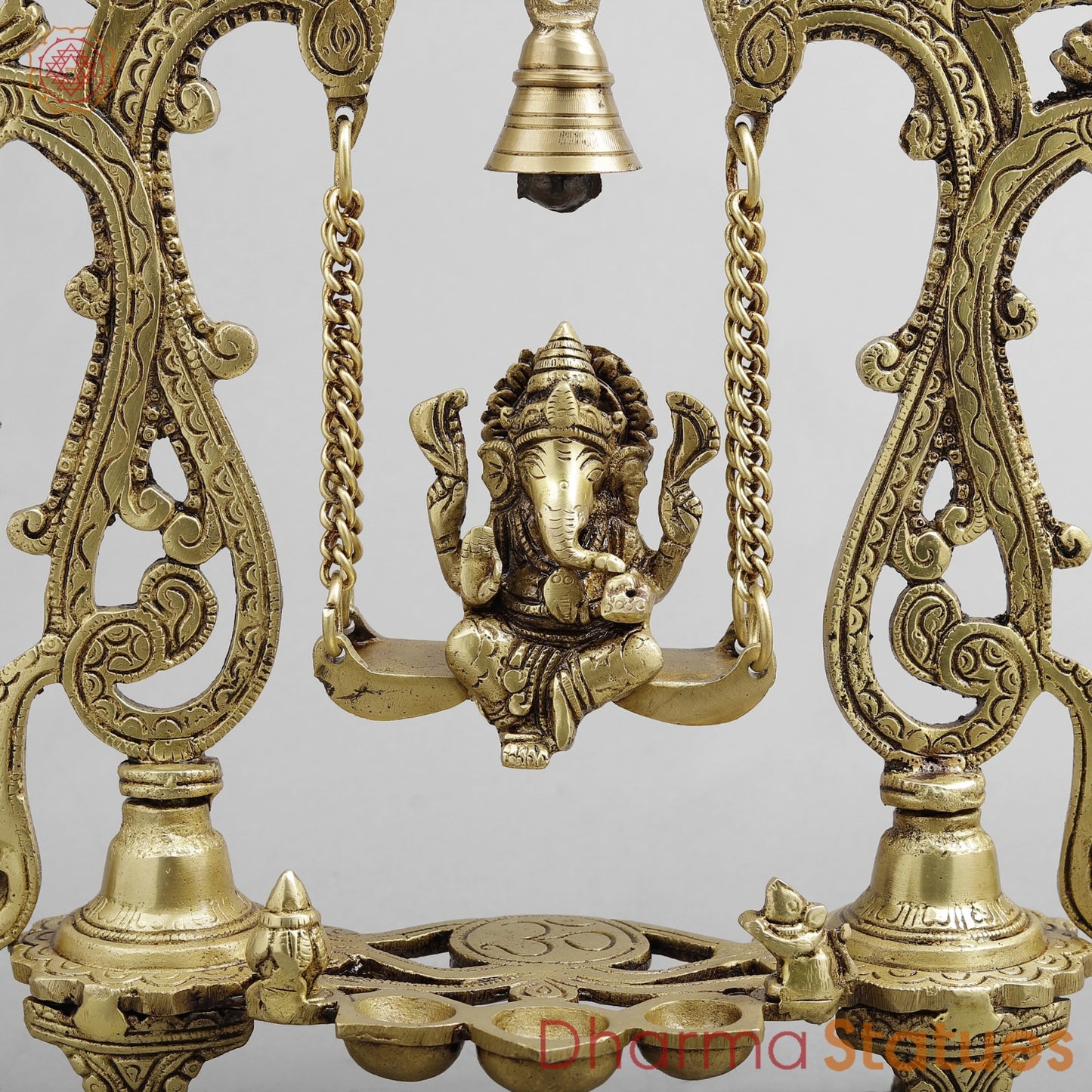 Brass Ganesh Jhula Fine, Golden Finish 14”