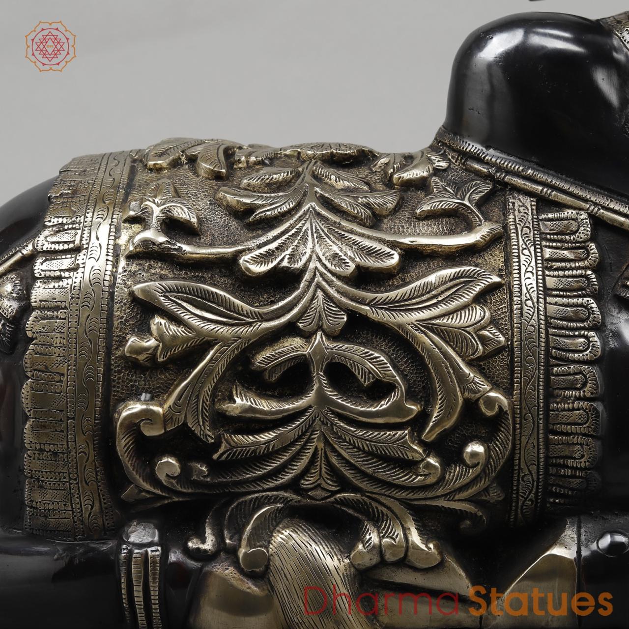Brass Nandi Seated Fine, Royal Black Finish 21”