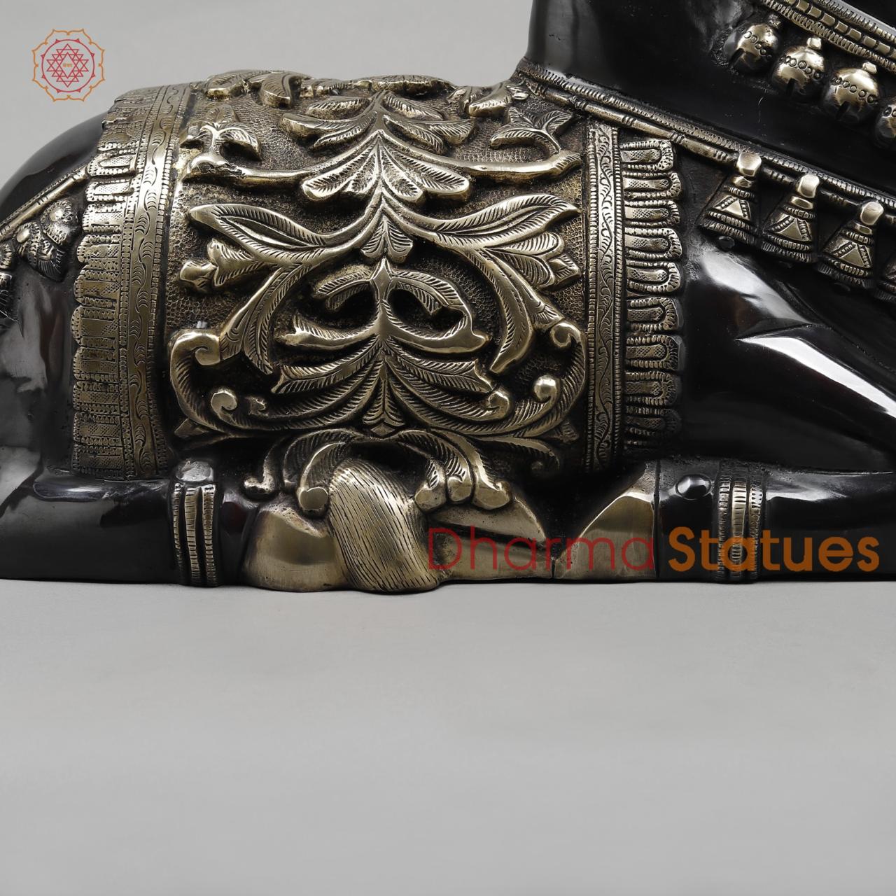 Brass Nandi Seated Fine, Royal Black Finish 21”