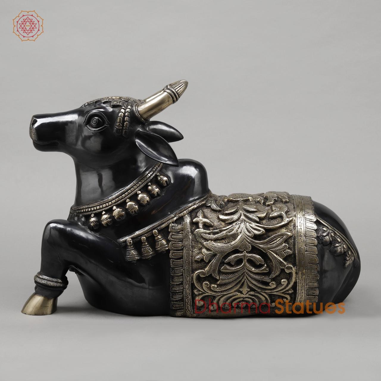 Brass Nandi Seated Fine, Royal Black Finish 21”